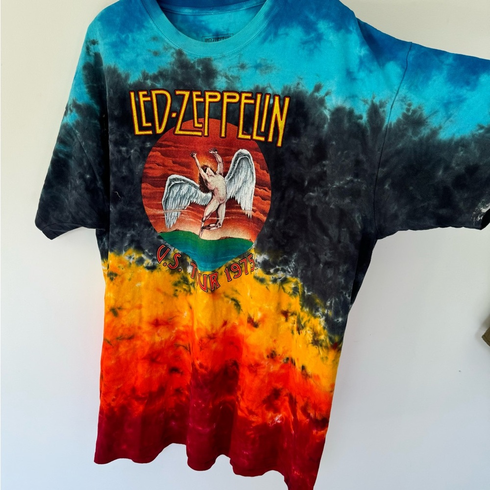 Led Zeppelin Officially Licensed U.S. Tour 1975 Tie Dye T-Shirt